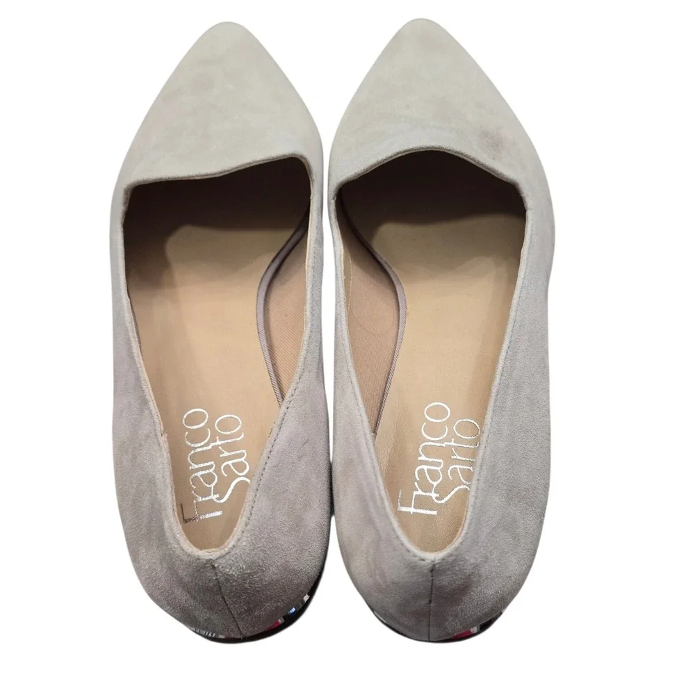 Franco Sarto Equinox Suede Pointed Toe Flats Sz 7.5 Quiet Luxury Minimalist